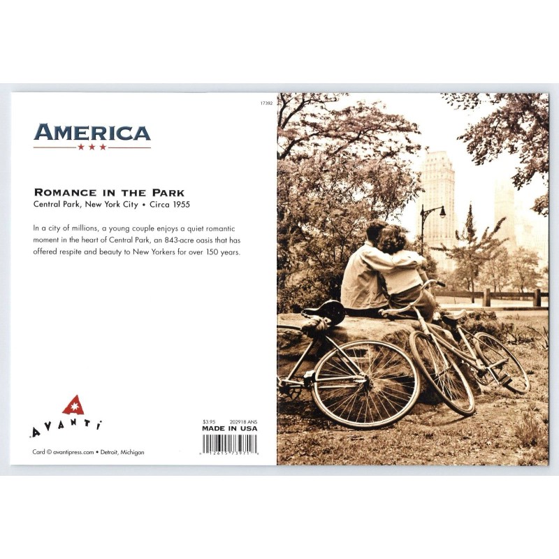AVANTI ROMANCE IN NYC PARK ANNIVERSARY GREETING CARD New w/