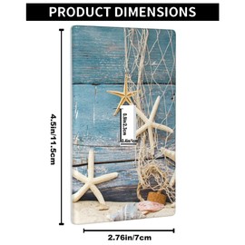 Pznen Rustic Shell Coastal Light Switch Cover Plates Ocean Beach Nautical Seashell Starfish Single Toggle Wall Plate 1 Gang Lightswitch Cover Home Decorative Office 4.5"x 2.76"