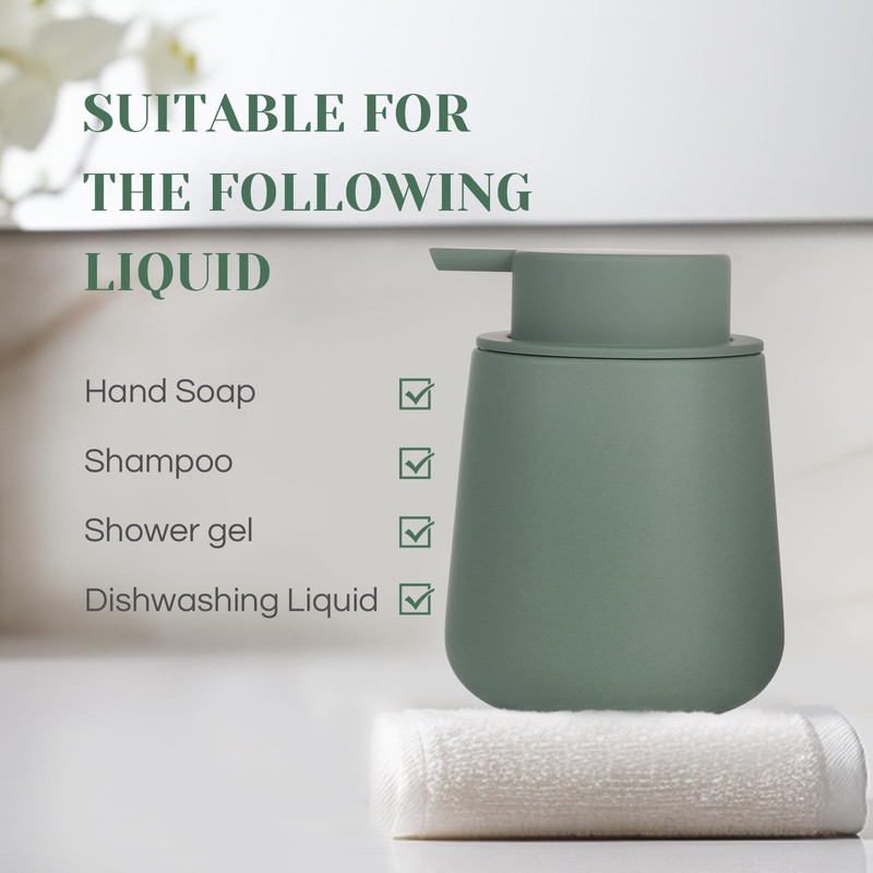 INGOFIN Ceramic Foaming Soap Dispenser - 12oz Foam Hand Soap