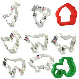 Miniature Farm Animals Cookie Cutter 9 Pc Set. USA Tin Plate Steel