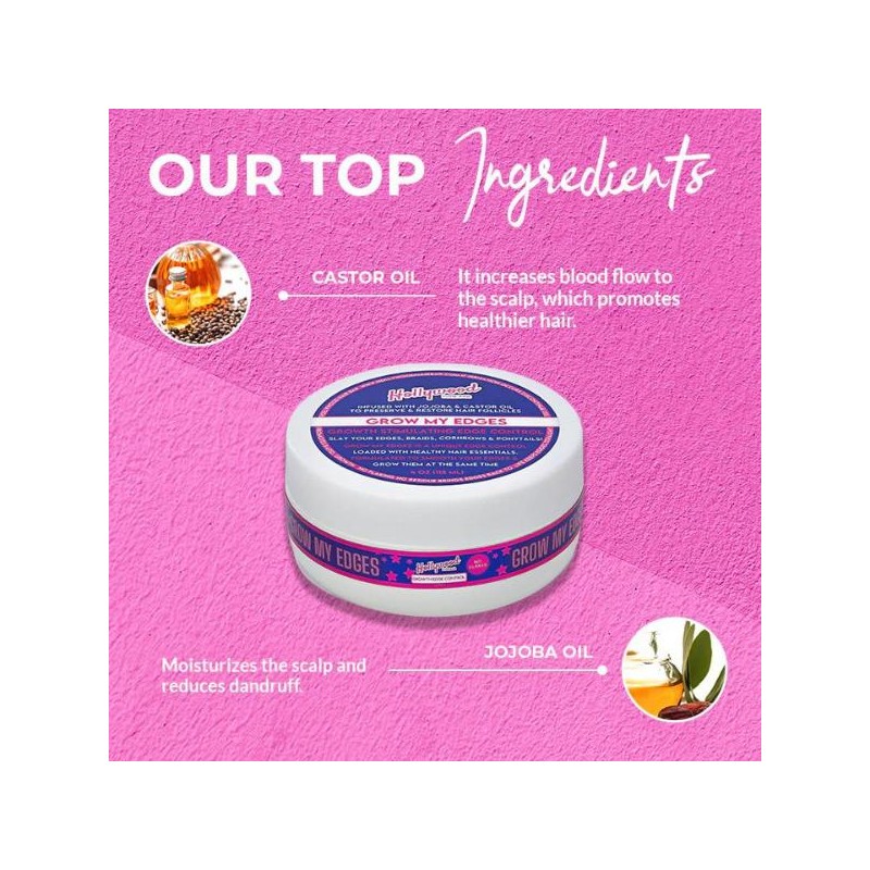 Hollywood HairBar Edge Control | Organic Castor, Paraben-Free Curly Gel