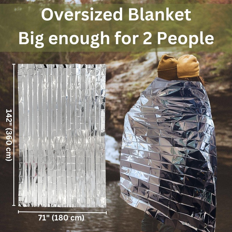 [1 Pack] Oversized Emergency Blanket 71”x142” | Emergency Mylar Blankets