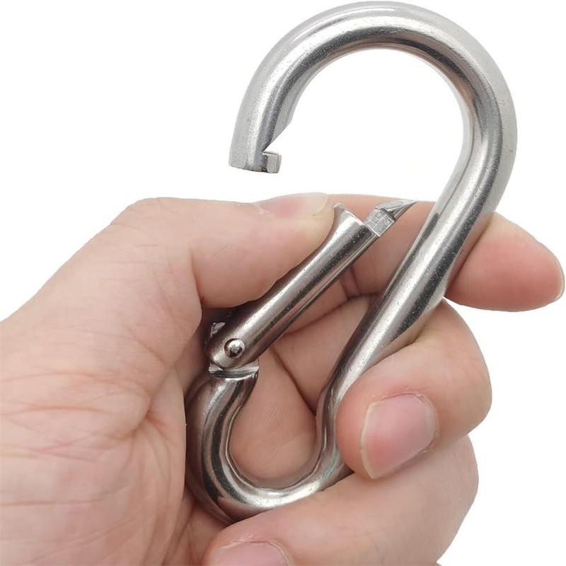 5Pcs Stainless Steel Spring Snap Hook Carabiner Clips for Heavy