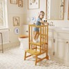 BAMBOOHOMIE Kids Kitchen Step Stool, Toddler Standing Tower Adjustable Height
