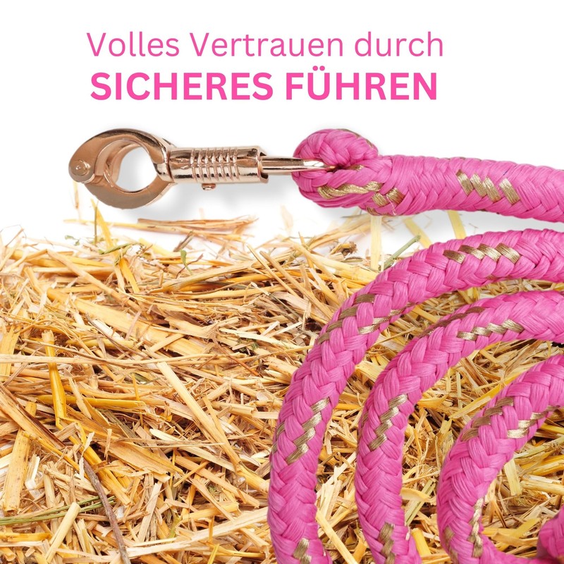 Lead Rope Horse with Panic Hook Rose Gold Horse Knitting