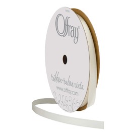 Offray Singleface Satin 1/4" 20 yd Antique White Ribbon, 1/4 Inch x 20 Yard