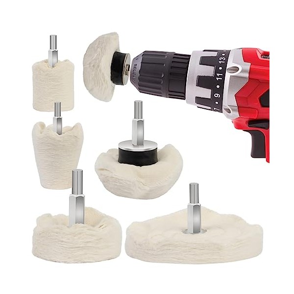 GADLANE Polishing Wheel for Drill - 6pcs Polishing Pads, Buffing