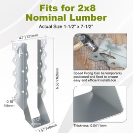 Mixiflor 50 Pcs 2x8 Joist Hangers, 20 Gauge Heavy Duty Face Mount Rafter Brackets for Wood, Hurricane Ties for Deck, Floor, Ceiling & Roof Framing