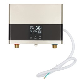 Mini Electric Tankless Water Heater, 4000W 110V Portable Tankless Water Heater On-Demand Instant Hot Water Heater Wall Mount Water Heater with Remote Control Touch Display Screen for Kitchen (Gold)