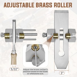 WEWEAL Chisel Sharpening Jig Kit, Precise Honing Guide System with Adjustable Angle Fixture and Angle Gauge, All Metal Sharpening Fine Tools for Woodworking Chisels and Planes (5/32" to 3")