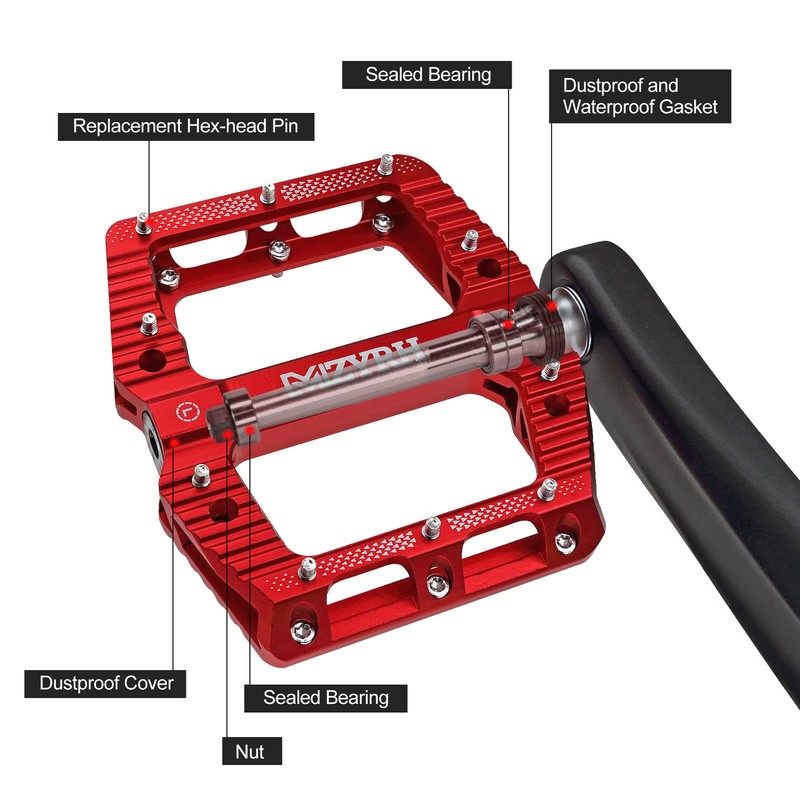 MZYRH Road/Mountain Bike Pedals MTB Pedals Bicycle Flat Pedals 3
