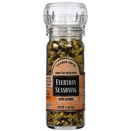 Trader Joe's Everyday Seasoning with Built in Grinder Use on Everything Everyday Sea Salt,mustard Seeds, Black Peppercorns,coriander,onion,garlic,paprika & Chili Pepper 2.3oz - PACK OF 4