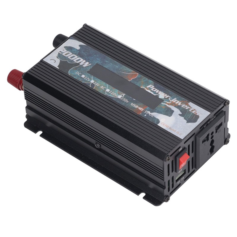 2000W Solar Car Inverter with Fan LCD Screen DC to