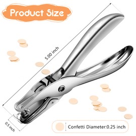 Lanties 24 Pack 1 Hole Punch 1/4 Inch Single Hole Puncher Metal 5 Sheet Capacity Single Punch Set Back to School Silver Paper Punches for Greeting Cards Scrapbook Notebook Puncher Paper Hand Tool