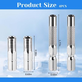 4 Pcs 1/4 to 4mm Drill Bit Adapter, 2 Pieces 1/4 to 4mm Hex Adapter Magnetic and 2 Pieces Drill Extension Micro Bit Holder for Sockets and Precision Bits Set Screwdriver Converter