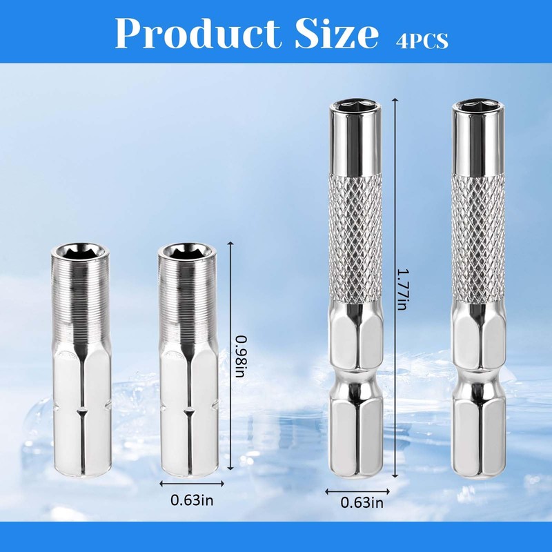 4 Pcs 1/4 to 4mm Drill Bit Adapter, 2 Pieces