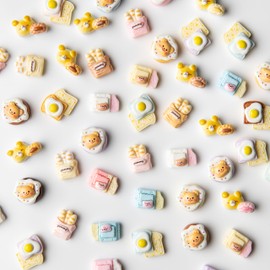 LEEXINLUU-30 PCS Mini Slime Charms Set - Food-Themed Squishy Charms for Slime,Resin Charms(5 Fixed Designs + Random Colors) -Multipurpose DIY Decoration