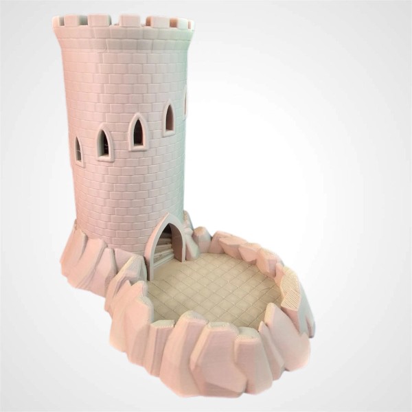 Unbranded Role Playing Games Dice Tower Castle with Tray [WHITE]