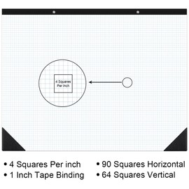 Large Engineering Graph Paper - 22" x 17" Grid Paper, 50 Sheets/100 Pages, 4"x4" Blue Grid Paper Pad Giant Drafting Pad Sketching Graph Paper for Engineer Architect Designer Mathematician Draftsman
