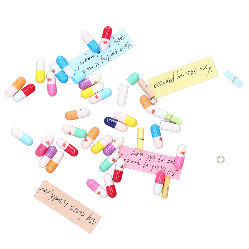 370Pcs Message Capsules Deliver Message Cute Patterns Cute Love Capsules