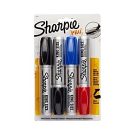Sharpie Pro King Size Chisel Tip Permanent Markers, 4-count