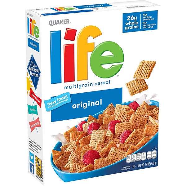 Life Breakfast Cereal, Original, 13oz Boxes (3 Pack)