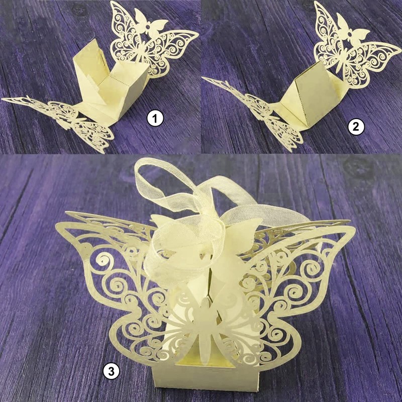 Small Wedding Candy Box - 50 Pieces, Gift Box with