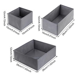 Rixotix 12-Pack Foldable Fabric Drawer Organizer Bins - Light Gray Closet Storage Dividers for Clothing, Socks, Towels & Accessories (Dorm Room Essentials)