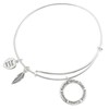 Sterling Silver Karma What Goes Around Comes Around Adjustable Bangle