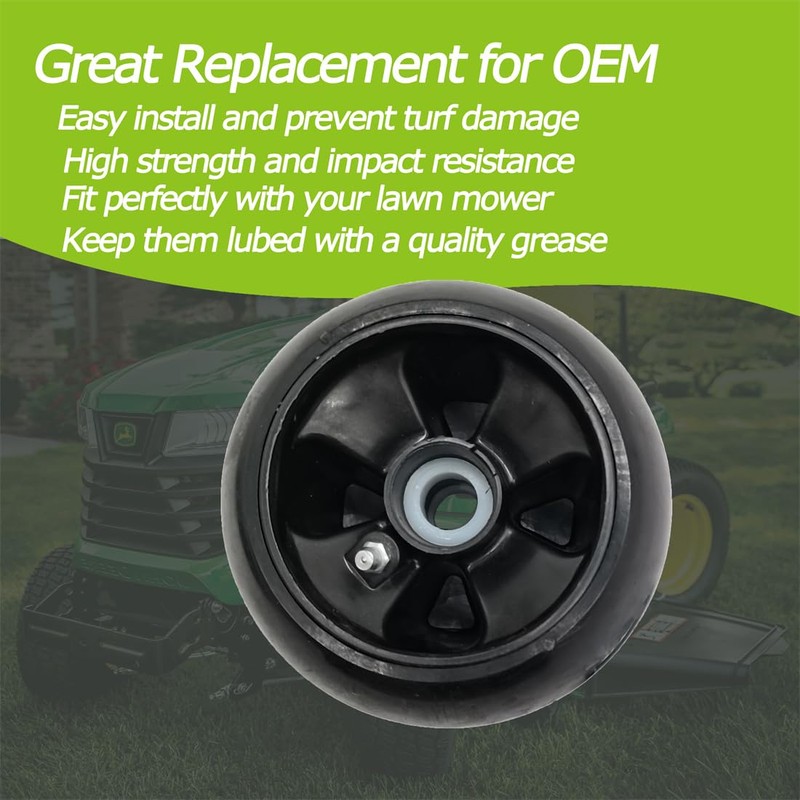 4PACK Replace for AM124706 210-300 AM125172 Plastic Deck Gauge Wheel
