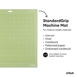 Cricut StandardGrip Machine Mats 12in x 24in, Reusable Cutting Mats for Crafts with Protective Film, Use with Cardstock, Vinyl and More, Compatible with Cricut Explore & Maker, (Green, 3 Count)