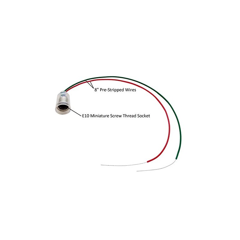 Sci-Supply E10 Bulb Socket Bulb Holder with 8" Insulated Wires