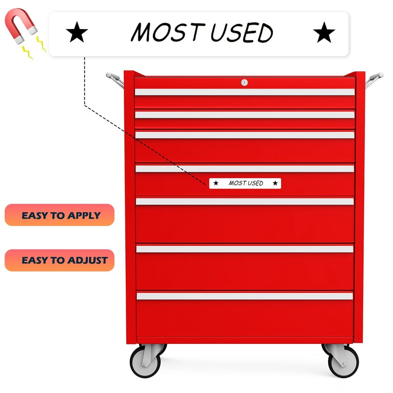 Tool Box Organizational Magnetic Labels Fits All Brands of Steel
