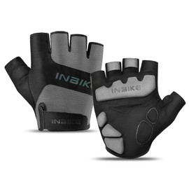 INBIKE Cycling Gloves Men's Half Finger Men's Cycling Gloves MTB Leisure Summer Cycling Gloves Fingerless for Cycling Mountain Bike Cycling Road Bike Grey M
