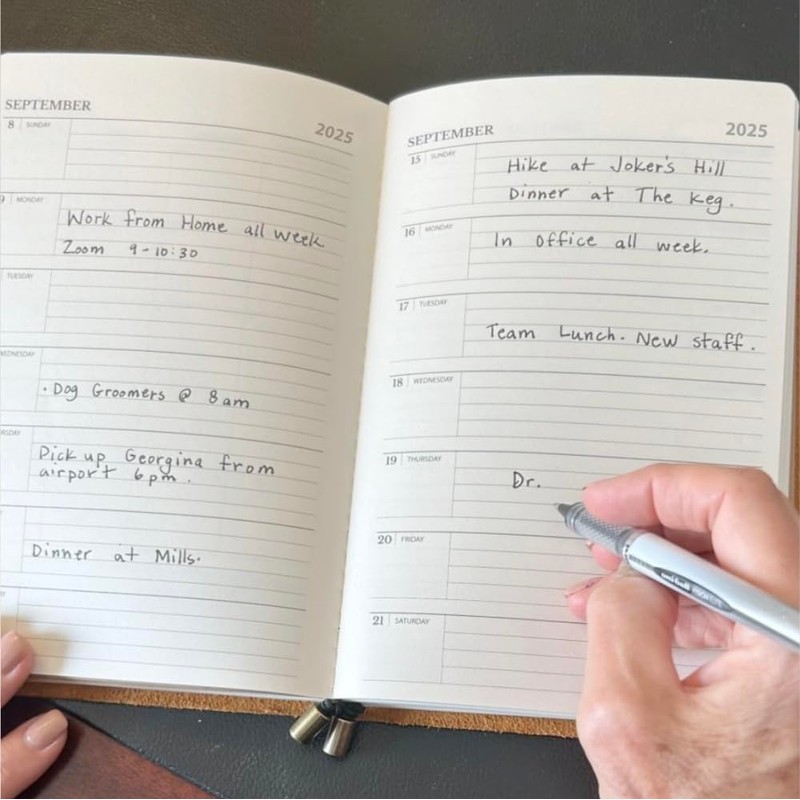 Wanderings A5 Traveler's Notebook Calendar Refill Inserts - 8 1/4