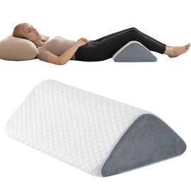 Knee Wedge Pillow 6.3'' for Post-Surgery Recovery-Leg Elevation Support for Sleep Position, Alleviating Lower Back & Hip Pain Enhancing Circulation in Ankles Legs Triangle Pillow with Removable Cover