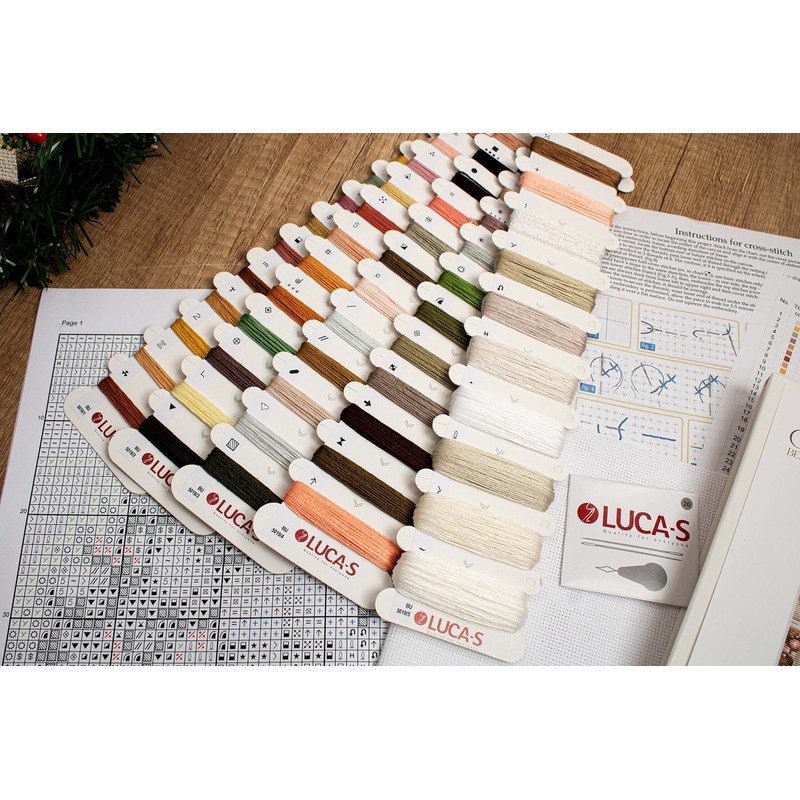 Luca-S Cross-Stitch Kit Santa in White Coat, Counted Cross-Stitch Kit