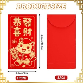 72Pack Chinese New Year Red Envelopes 2026 Lunar New Year Red Envelopes Year of the Horse Design 2026 Chinese Lucky Money Bag Hong Bao for Spring Festivals Baby Shower Supplies (Style3)