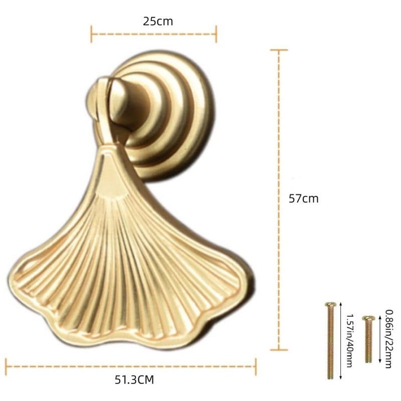 Jindizi Golden Ginkgo Leaf Shape Knob Handles, 6 PCS Drop
