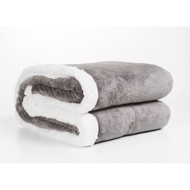 Penguin Home Solid Sherpa Blanket, Microfiber Throw for All Season,