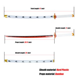 Rengoku Sword. Demon Slayer Sword -41 inchfor Role-Playing and Collection.Anime Original Texture