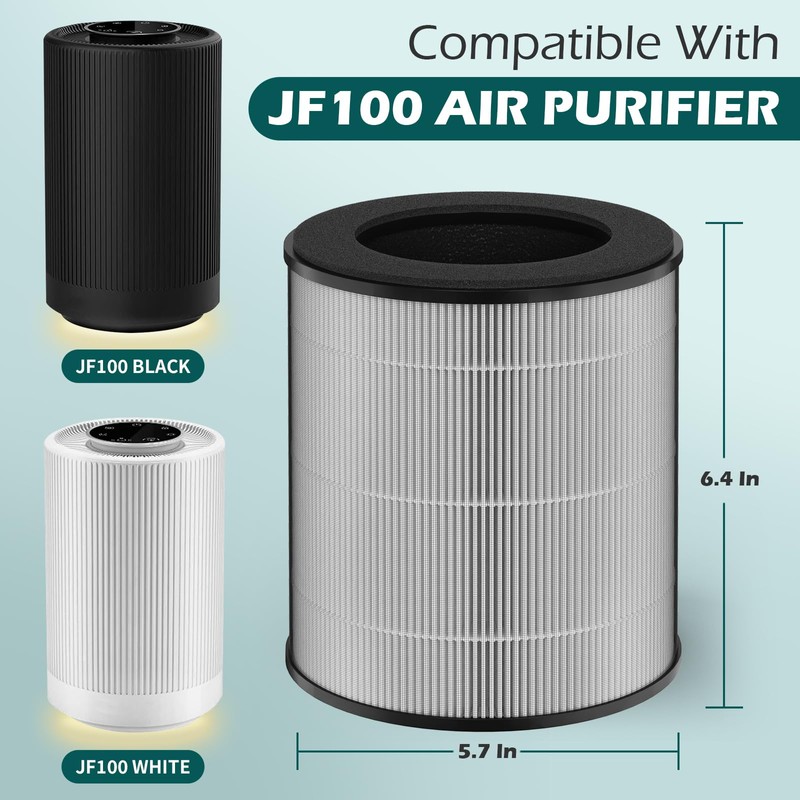 SAKEGDY 2-Pack JF100 Replacement Filter, Compatible with Jafanda JF100 Air