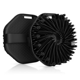 Silicone Body Scrubber 2 Counts, Exfoliating Body Wash Scrubbers Exfoliator, Shower Body Brush for Effective Showering Exfoliation and Gentle Massage (Black+Black)