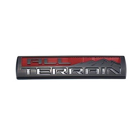 Pair Set Big Size 8Inch All TERRAIN Fender Emblem Badge 3D Nameplate Sticker Decal Replacement For GMC Sierra 2500HD 3500 HD (Black Red)