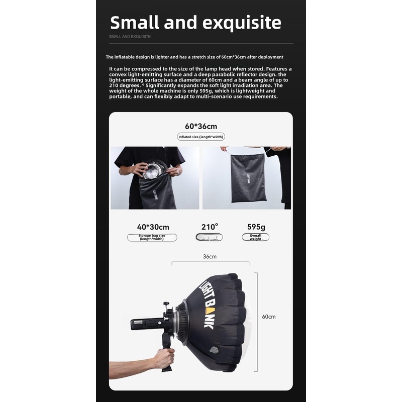 Flynoodle Air Tube Pro 60 Inflatable Softbox for Flash/LED Light,