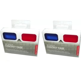 Kikkerland Lot 2 Cool 3D Retro Glasses Shaped Contact Lens Case Hard Soft Unique Storage