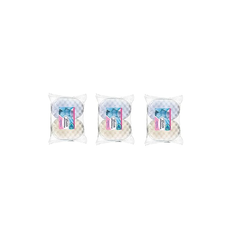 2 x Packs Of Massage Sponge - 3 Per Pack