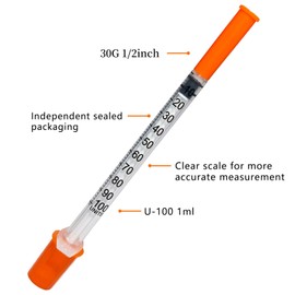Welrenxi Welrenxi 100 Pack 1ml/cc Lab Disposable Plastic Pipettes 30Ga (0.3 x 13 mm), Individually Sealed