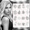 BAMTTOO 24 Sheets Temporary Tattoo Stickers Long Lasting Flower Temporary