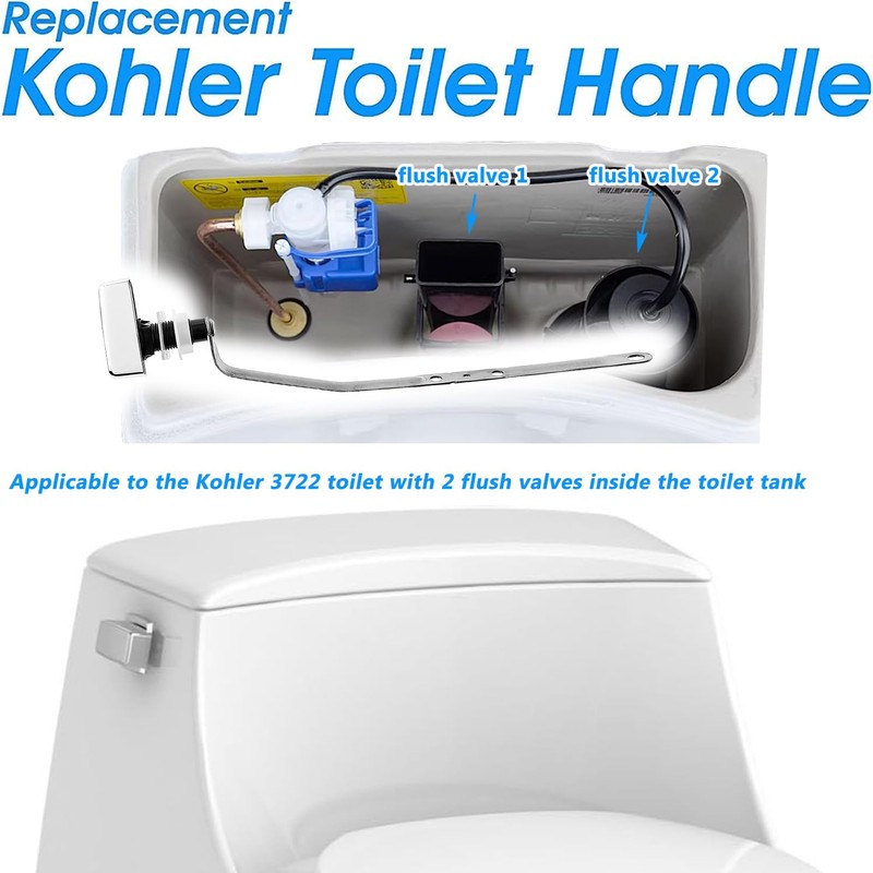 Side Mount Toilet Handle Replacement Compatible with Kohler K-1128497-CP, Left